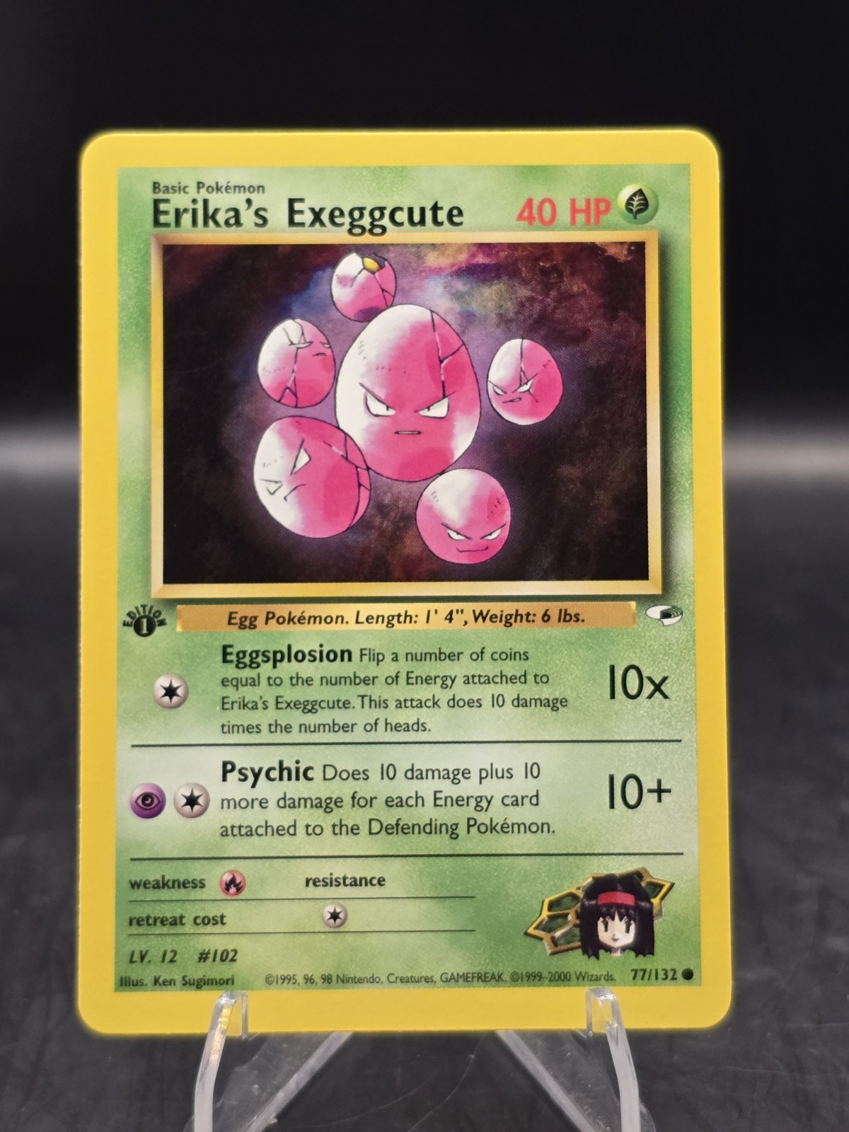 Pokemon TCG Erika's Exeggcute 77/132 1st Edition Gym Heroes Common NM