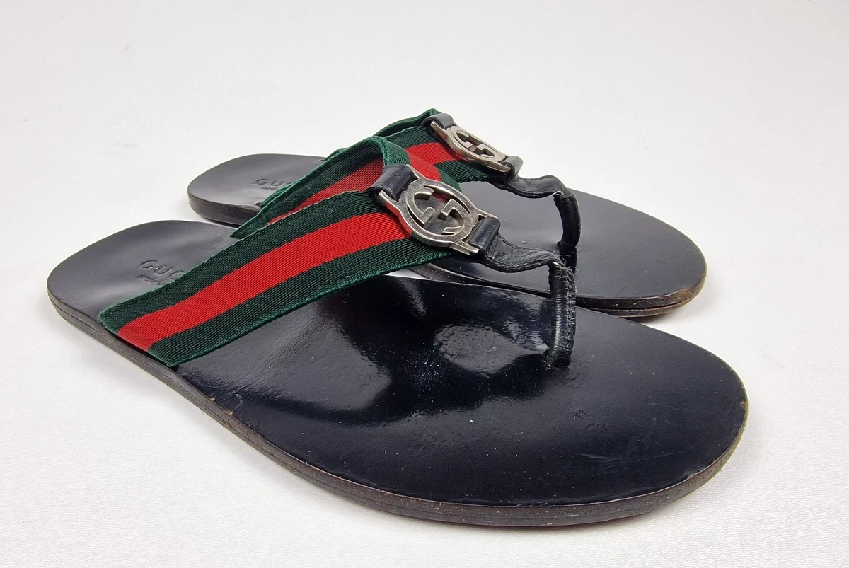 Preços baixos em Cabedal de Couro Masculino Gucci Flip Flop