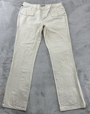 VTG Polo Jean Company Ralph Lauren Pants Women 12 Cream Straight Leg Preppy