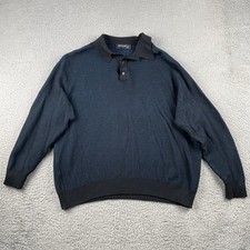 Vintage St. Croix Shop Mens XXL Long Sleeve Blue & Black Sweater Made In USA 90s