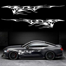 2Pcs 103'' Universal Flame Graphics Car Auto Body Side Sticker Racing Sports ...