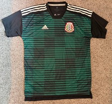 Adidas Mexico Soccer Jersey Green Black Striped Men’s Size M Climacool Parley!
