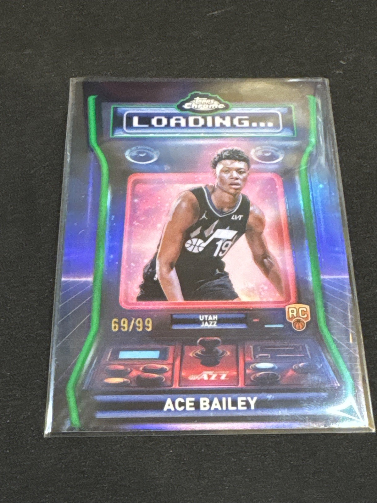2025 Topps Chrome Basketball Ace Bailey Rookie Loading Green Refractor #/99 LD14
