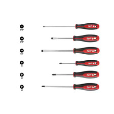 Phillips/Slotted Flat Head Hex Drive Screwdriver Set with Tri-Lobe Handle 6-Pie