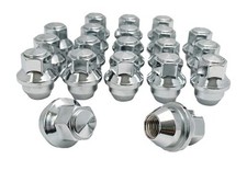 Eisen 12x1.5 One-Piece Chrome OEM Style Lug Nuts Compatible for Stock Steel