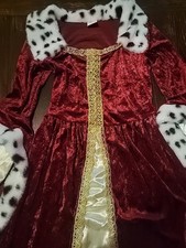 Renaissance Gown Burgundy  Gold Velveteen Girls Shakes Dress Size Large 12-14