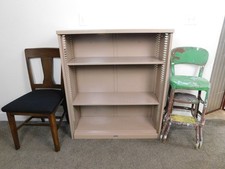 Large Steampunk Industrial Metal Adjustable Shelves Bookcase 42x36x12 VTG -SHIPS