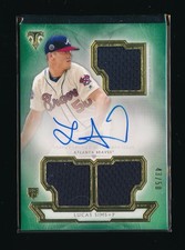 LUCAS SIMS 2018 TOPPS TRIPLE THREADS EMERALD JERSEY RC AUTO #/50 ATLANTA BRAVES