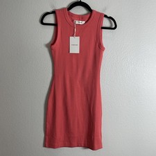 Everlane Dress Womens XXS Coral Ribbed Tank Mini Organic Cotton Bodycon