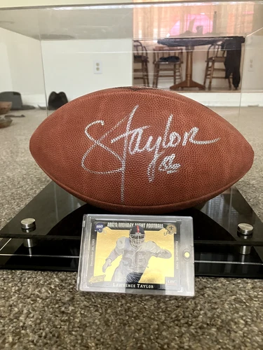 Best offer! Lawrence Taylor Signed Football w/ Monday Night Football card