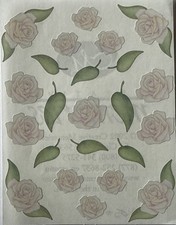 WHITE ROSE HEADS Stickers 23pc Creative Memories  Garden  Blooming  Card Making  