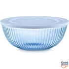 Pyrex Sculpted Tinted Lidded 4.5qt Mixing Bowl Blue
