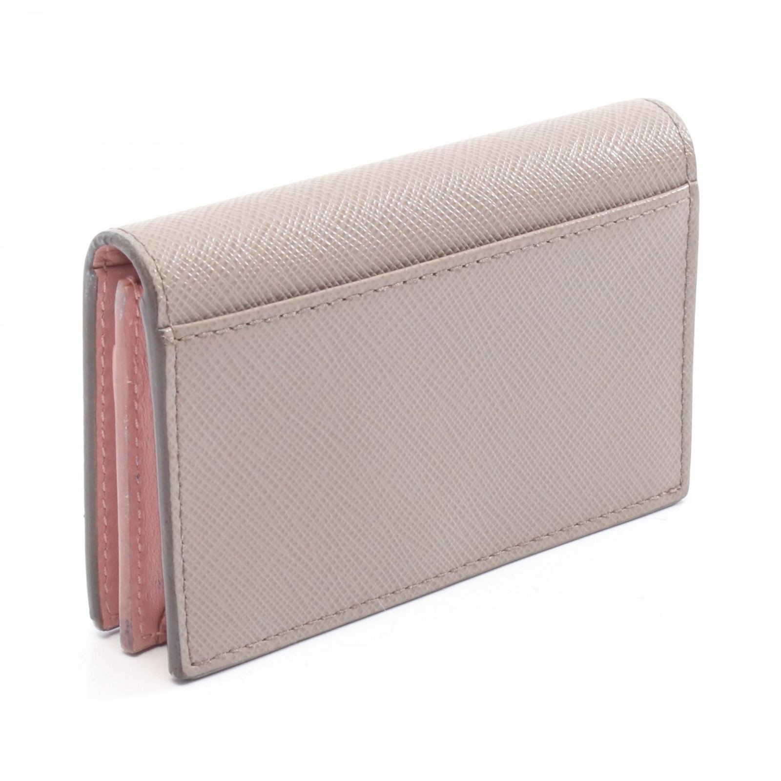 Prada Saffiano Card Case Greige Pink Leather Unisex Accessories thumbnail 2