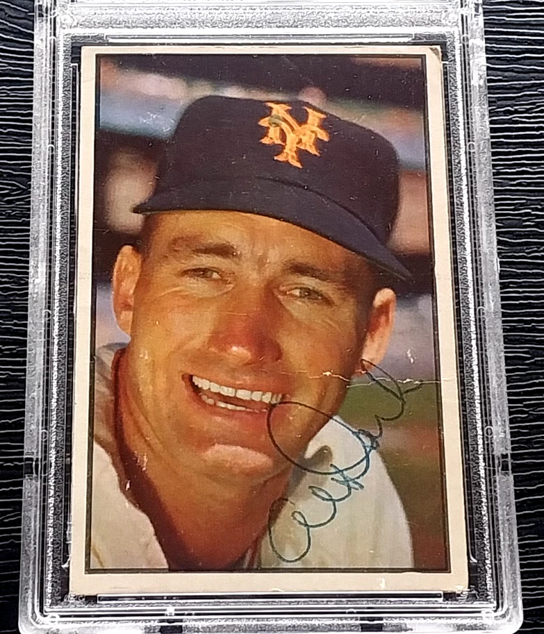 TARJETA DE BÉISBOL AL ALVIN DARK GIANTS AUTOGRAFIADA FIRMADA 1953 BOWMAN COLOR PSA DNA Foto 2 de 3