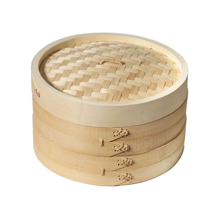 Joyce Chen 2-Tier Bamboo Steamer Baskets, 10-Inch- Vegetable, Dumpling, Fish