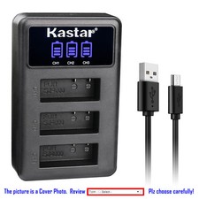 Kastar Battery LCD Triple Charger for Eken PG1050  Evolveo Sportcam W8 Camera