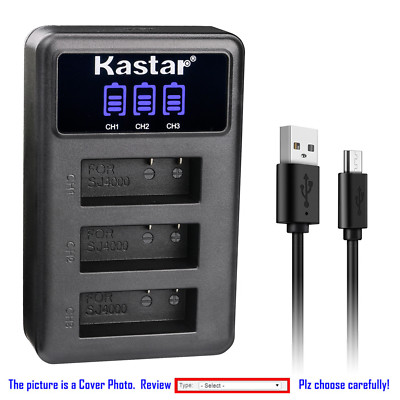 Kastar Battery LCD Triple Charger for Eken PG1050 Eko Full HD 1080p Wifi Camera