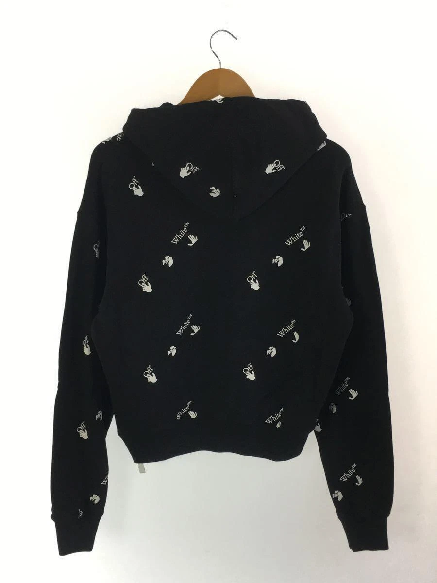 OFF WHITE Felpa con cappuccio bianca spenta cotone nera XS usata