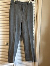 Chaps Womens Straight Leg Wool Herringbone Dress Winter Pants 10  Lined