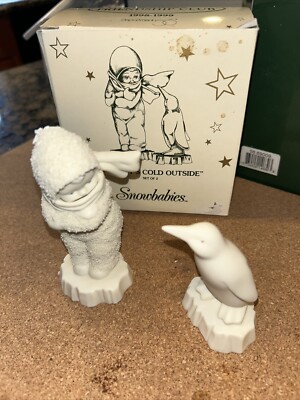 Snowbabies Department 56  baby it s cold outside  #68889 set of 2 1998-1999 W/Bx