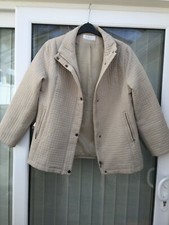 Ladies Coat Berkertex Size 16 Col. Stone Zip & Press Stud Front Fastening 2 Pkts