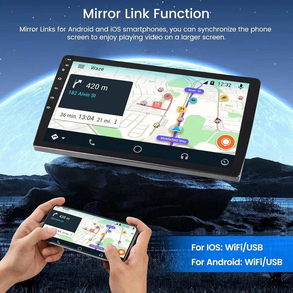 2+64GB CarPlay Android13 Radio Für Jeep Compass 2007-2010  GPS Navi BT Kamera - Bild 4 von 4