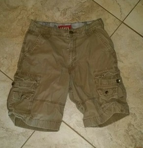 Levi's Men's Khaki Cargo Squad Shorts Size 30 Nice Buttons Loose/Relaxed Fit | eBay