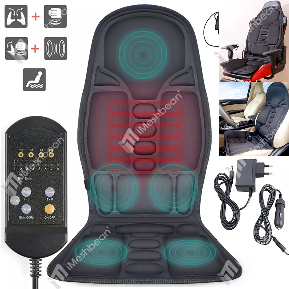 Vibration Back Massager Seat with Heat:Chair Seat Massager with 8