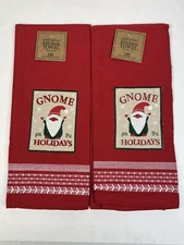 Design Imports DII Gnome for the Holidays Christmas Kitchen Dishtowel Set 2 NWT