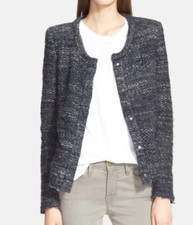 IRO Carene Tweed Knotted Boucle Jacket Charcoa Grey Size 36/US 4 595