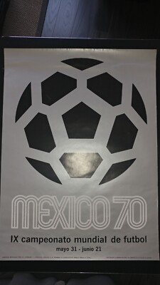 original vintage ultra rare 1970 world cup poster Mexico70, not a
