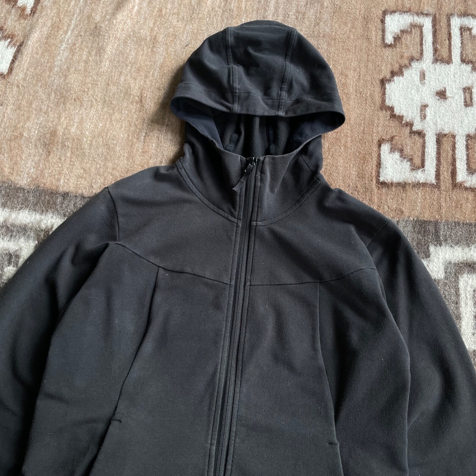 Arc'teryx Sample Felpa con cappuccio e zip intera donna nera misto cotone taglia M