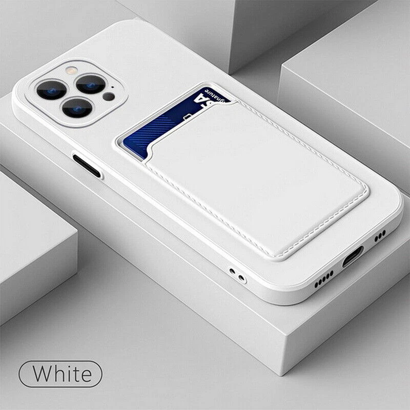 Durable Silicone Wallet Phone Case for iPhone 11 12 13 14 15 Pro with Card Holder