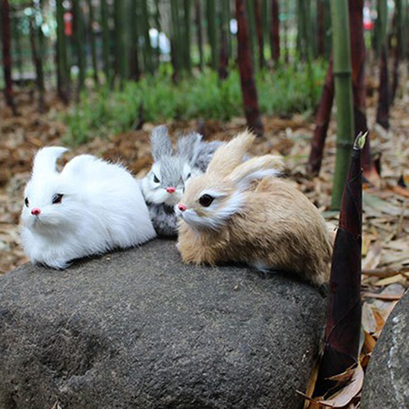 15CM Realistic Plush Rabbits  Lifelike Animal Easter Bunny Toy Birthday Gift