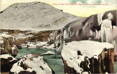 Thermopolis WY Falls of Big Horn Hot Springs Big Horn River Postcard c1907-09