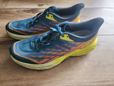 HOKA Speedgoat 5 Blue Coral Evening Primrose 1123157-BCEP Size 12.5D Mens M