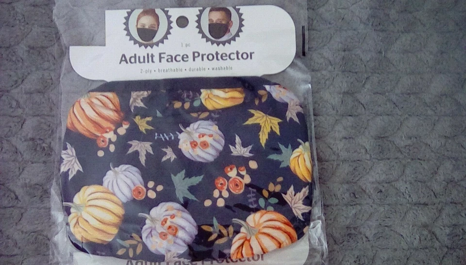 (3) Thanksgiving / Pumpkins / Fall  Face Masks for Adults        a - Image 2 of 4