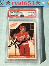 1985 Topps #70 JOHN OGRODNICK Auto | PSA-DNA Autograph | Detroit Red Wings Great