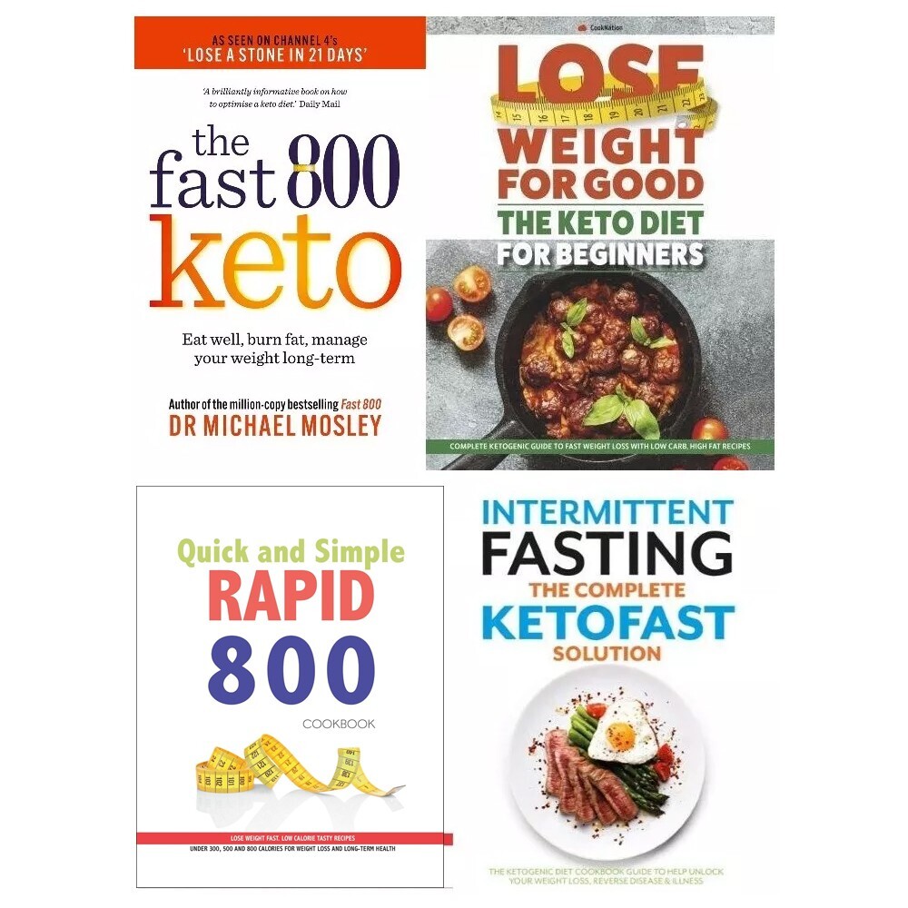 Fast 800 Keto, Keto Diet for Beginners, RAPID 800 Cookbook 4 Books set
