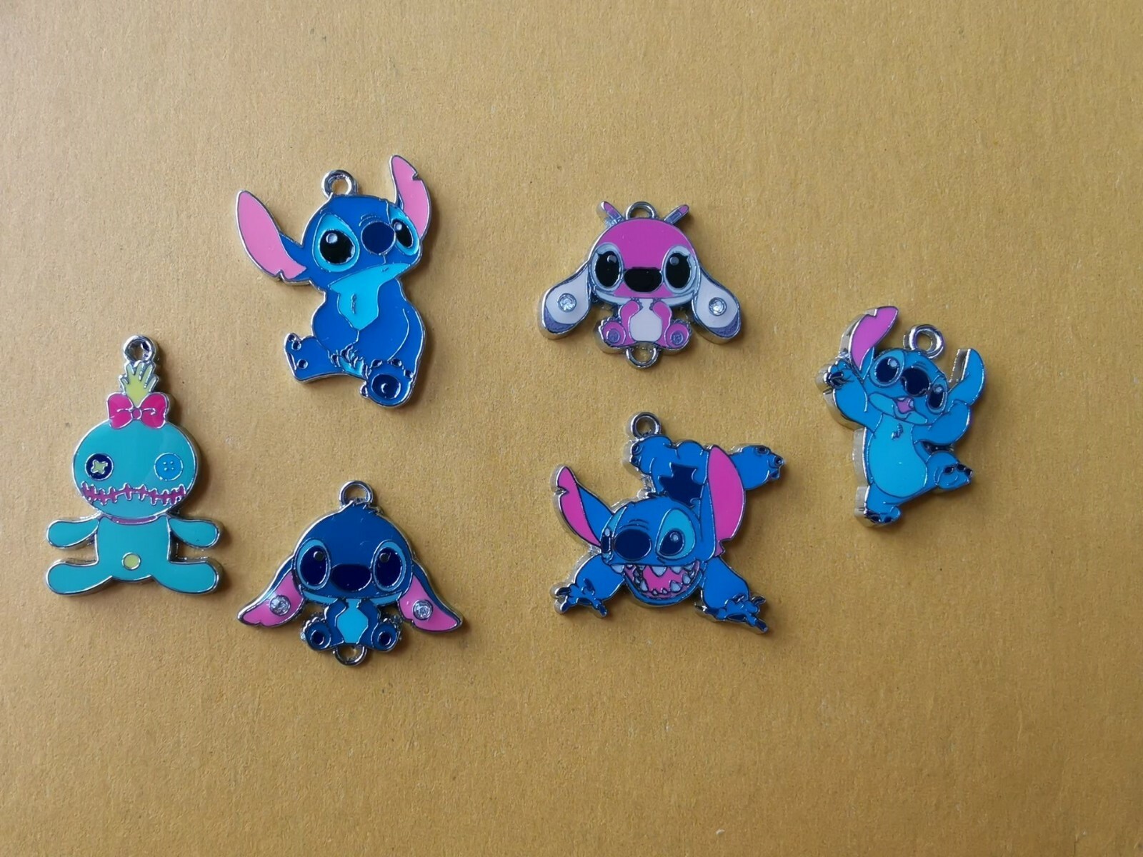 20 piezas puntada dibujos animados metal encanto colgante hágalo usted mismo collar fabricación de joyas