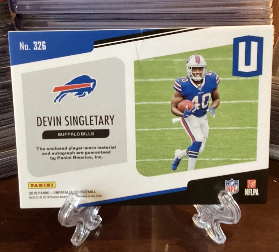 2019 Unparalleled DEVIN SINGLETARY Rookie Patch Auto Prizm RPA🔥*Condition READ* - Image 2 of 2