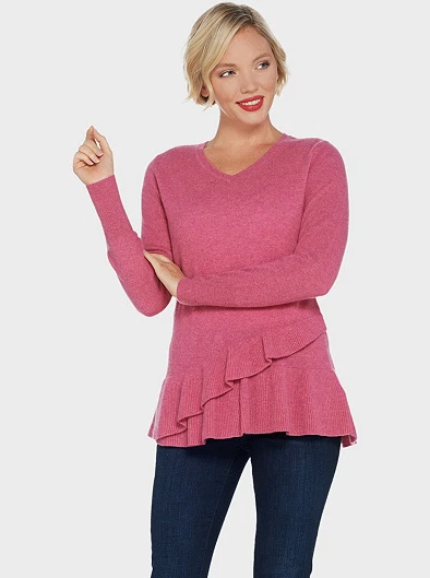 Peplum cashmere sweater sale