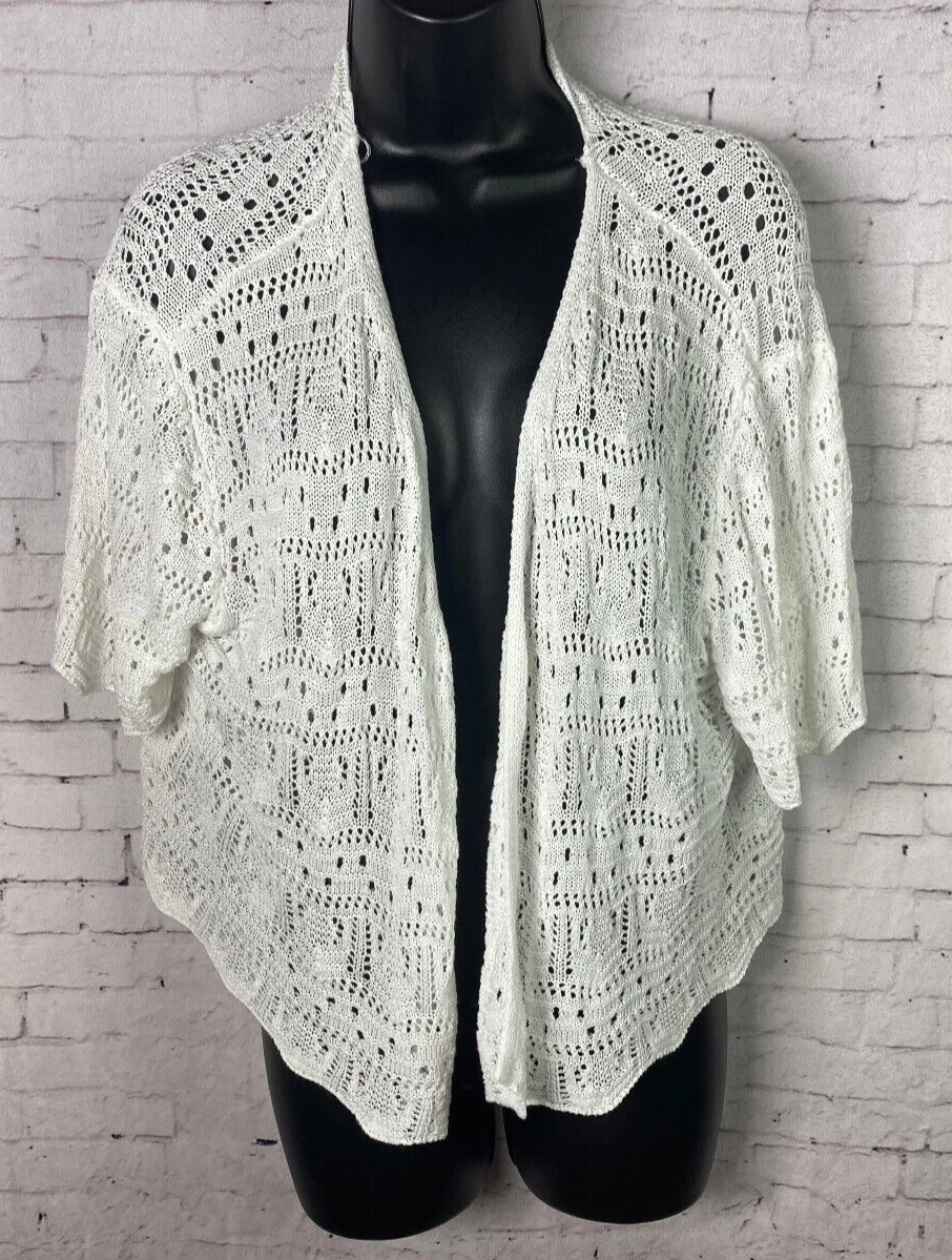 Women's plus size deals white cardigan sweater