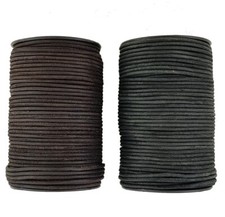Black & Brown 4 mm Round Leather Cord 2,3,4.5. Meter Length