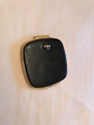 Super Neat Spring Street Compact Double Mirror Shimmer Enamel Faux Gems 2.5''W
