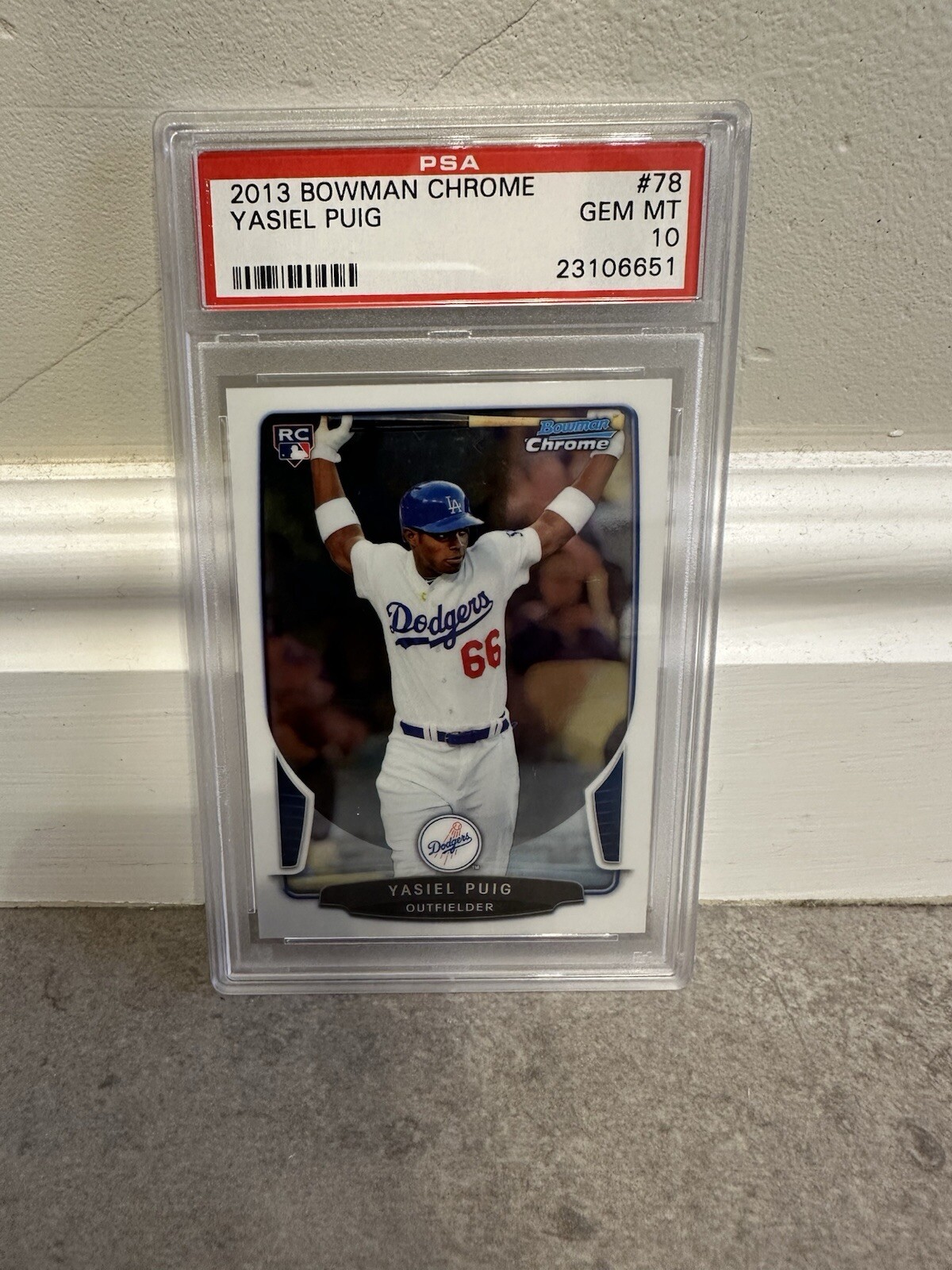 2013 Bowman Chrome Yasiel Puig #78 PSA 10 GEM MT Rookie RC