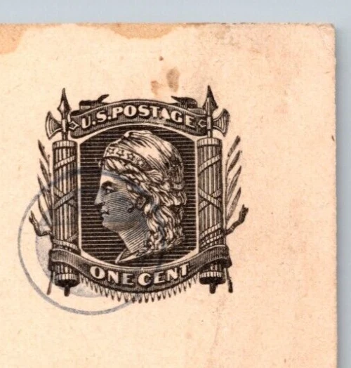 1875 UX5 Postal Card 1c FANCY Geometric Star Cancel FURBER BROS Send Pricelist - Image 2 of 3