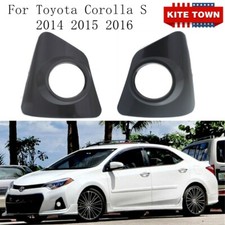 New Pair Of Black Fog Lamp Light Covers Rh Lh For Toyota Corolla S 2014-2016 Us