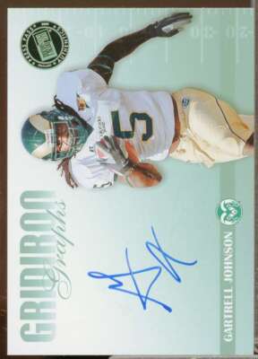 Gartrell Johnson Rookie Card 2009 Press Pass SE Gridiron Graphs Green #GGGJ 