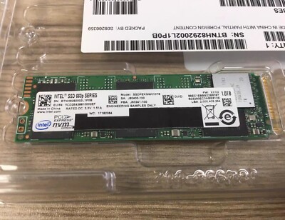 NEW Intel 660p SSDPEKNW010T8 1.0TB 2280 M.2 PCIe NVMe Solid State
